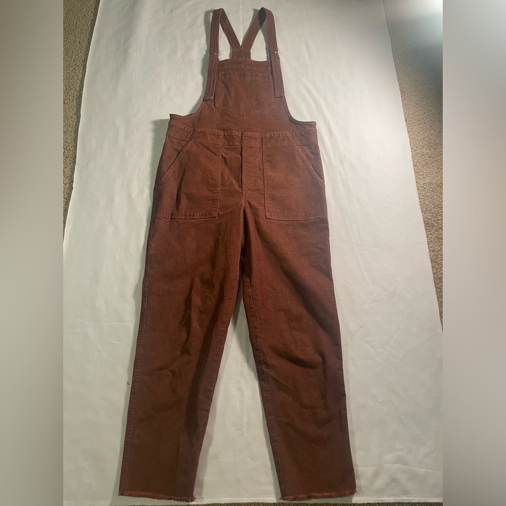 Aerie Brown corduroy overalls size small